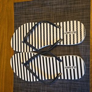 Black and white stripe sandals